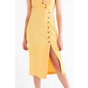HARPER HERITAGE Button Up Mini Yellow Mini Dress